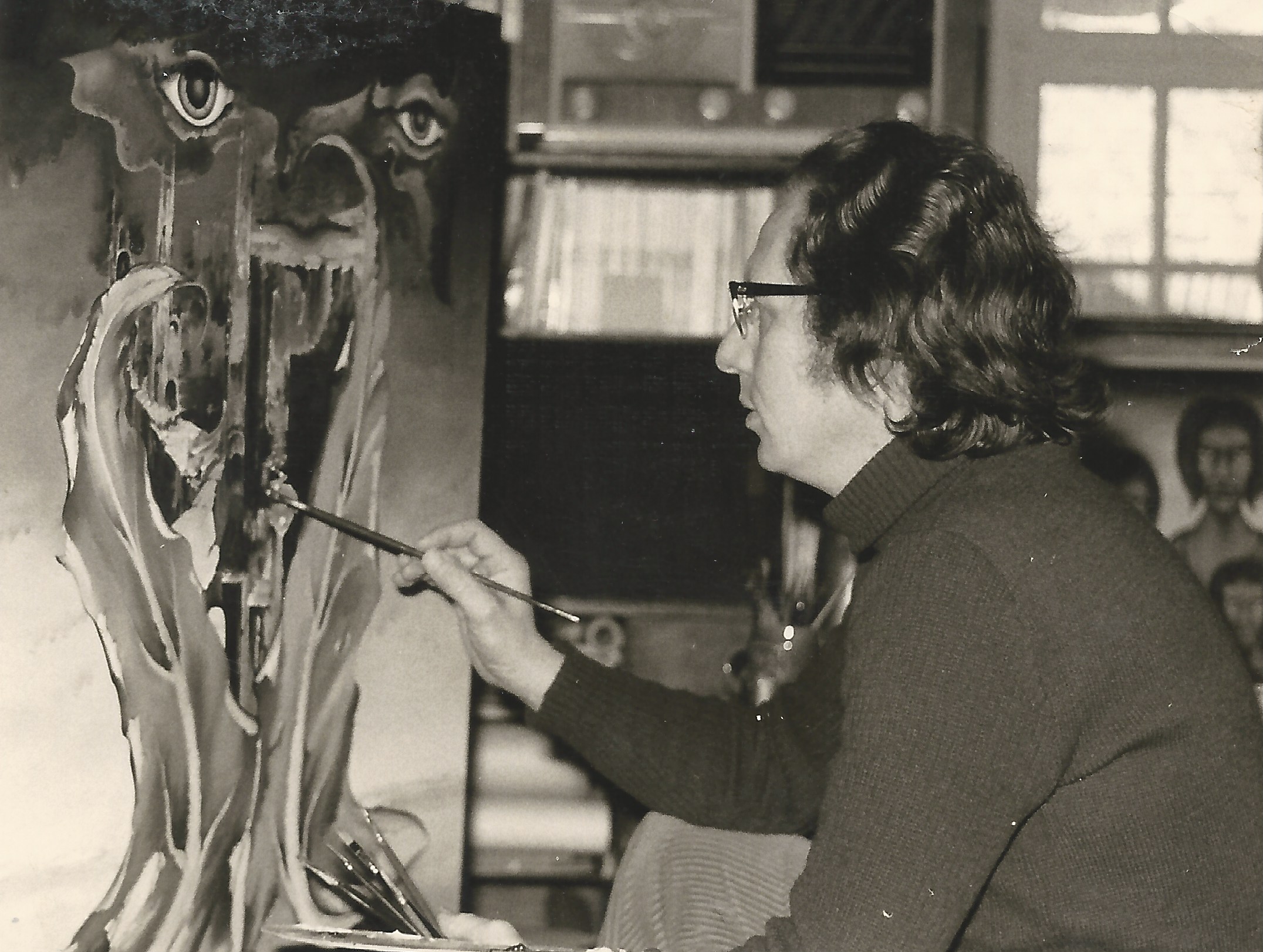 Andre Vanderhaeghe aan het werk